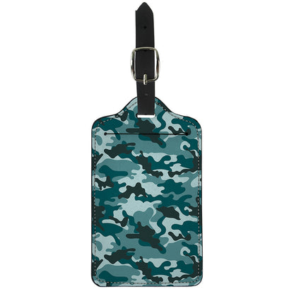 Forest Green Camouflage Print Luggage Tag