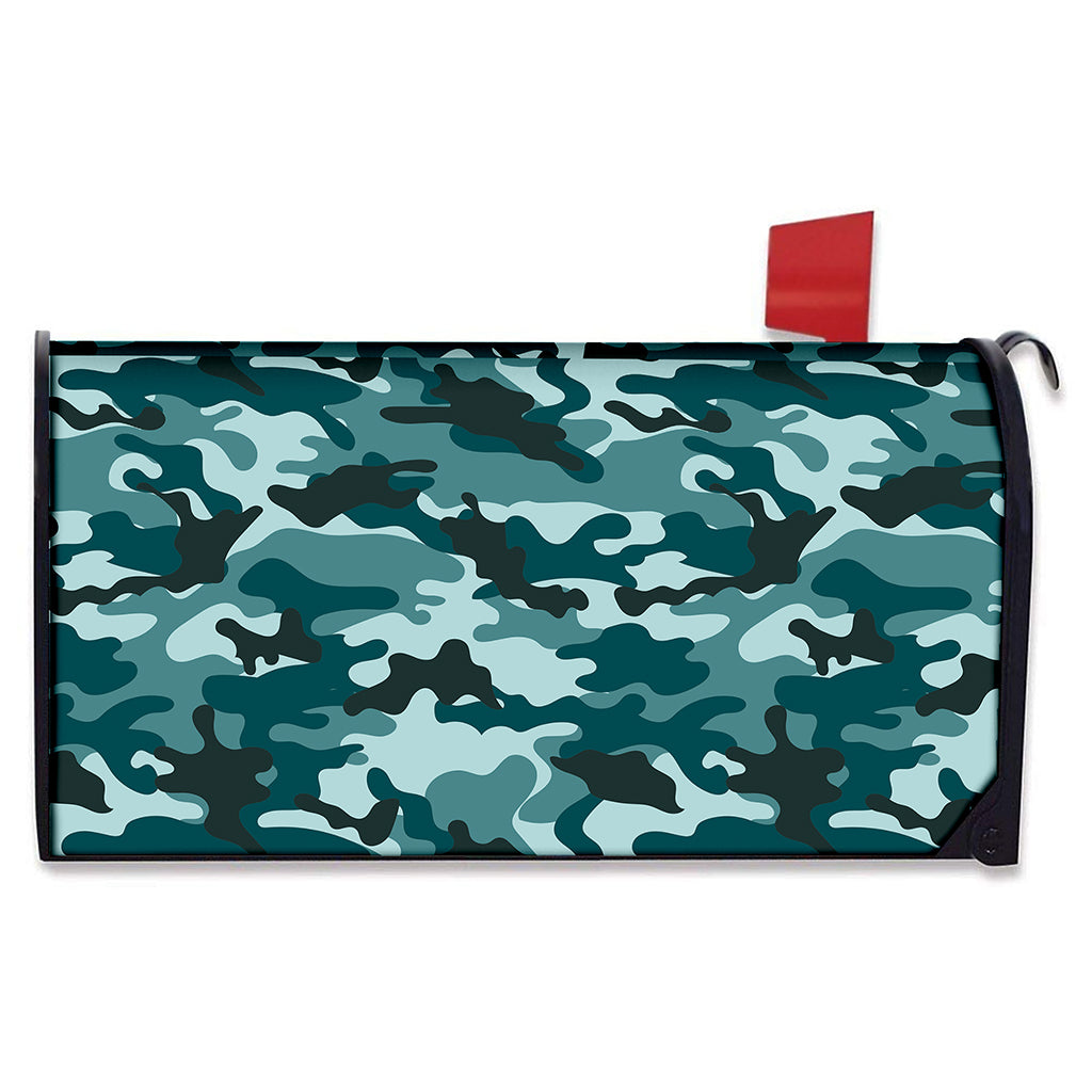 Forest Green Camouflage Print Mailbox Cover