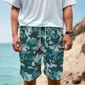 Forest Green Camouflage Print Men's Cargo Shorts