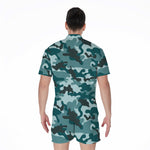 Forest Green Camouflage Print Men's Rompers