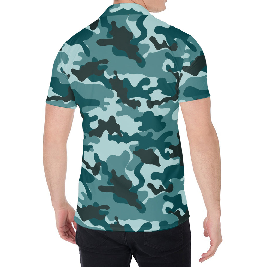 Forest Green Camouflage Print Men's Shirt