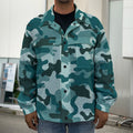 Forest Green Camouflage Print Men's Shirt Jacket