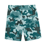 Forest Green Camouflage Print Men's Sports Shorts