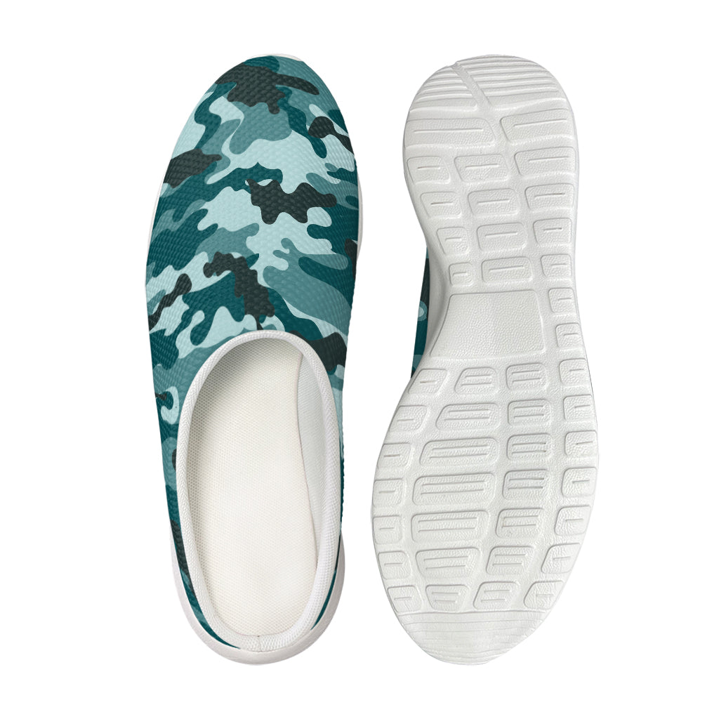Forest Green Camouflage Print Mesh Casual Shoes