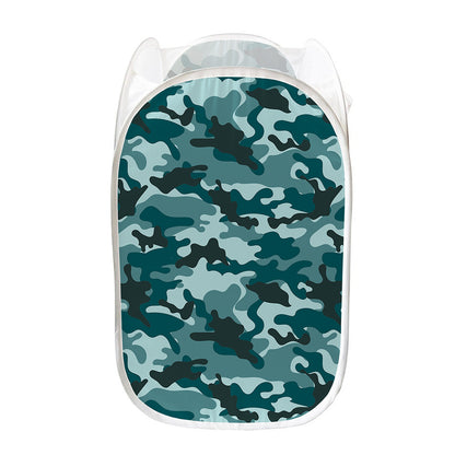 Forest Green Camouflage Print Mesh Laundry Hamper