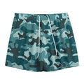 Forest Green Camouflage Print Mesh Shorts