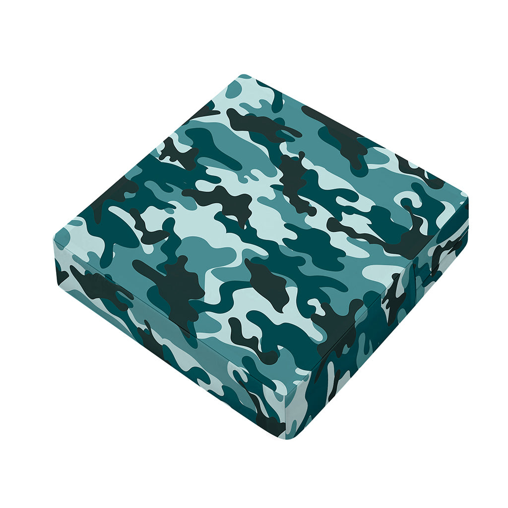 Forest Green Camouflage Print Outdoor Seat Cushion Cover