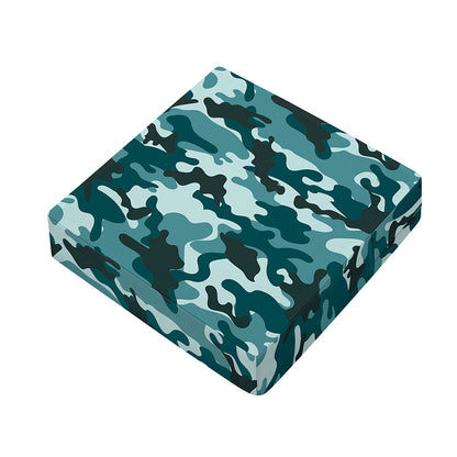 Forest Green Camouflage Print Outdoor Seat Cushion Cover