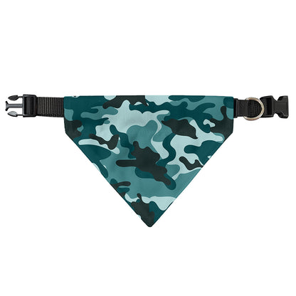Forest Green Camouflage Print Over The Collar Dog Bandana