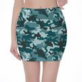 Forest Green Camouflage Print Pencil Mini Skirt