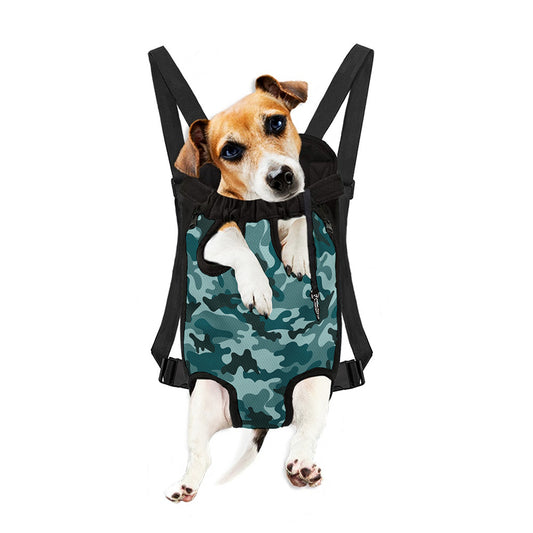 Forest Green Camouflage Print Pet Carrier Backpack