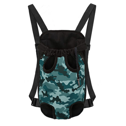 Forest Green Camouflage Print Pet Carrier Backpack