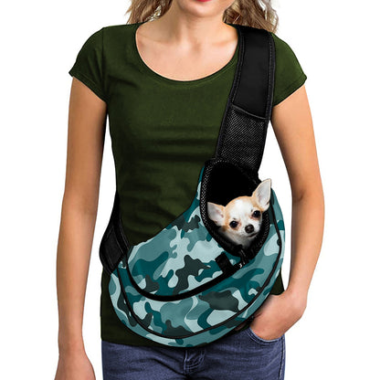 Forest Green Camouflage Print Pet Sling Carrier