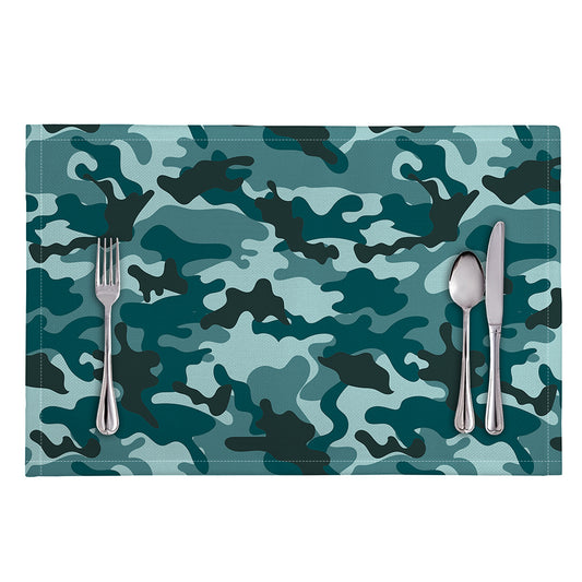 Forest Green Camouflage Print Placemat