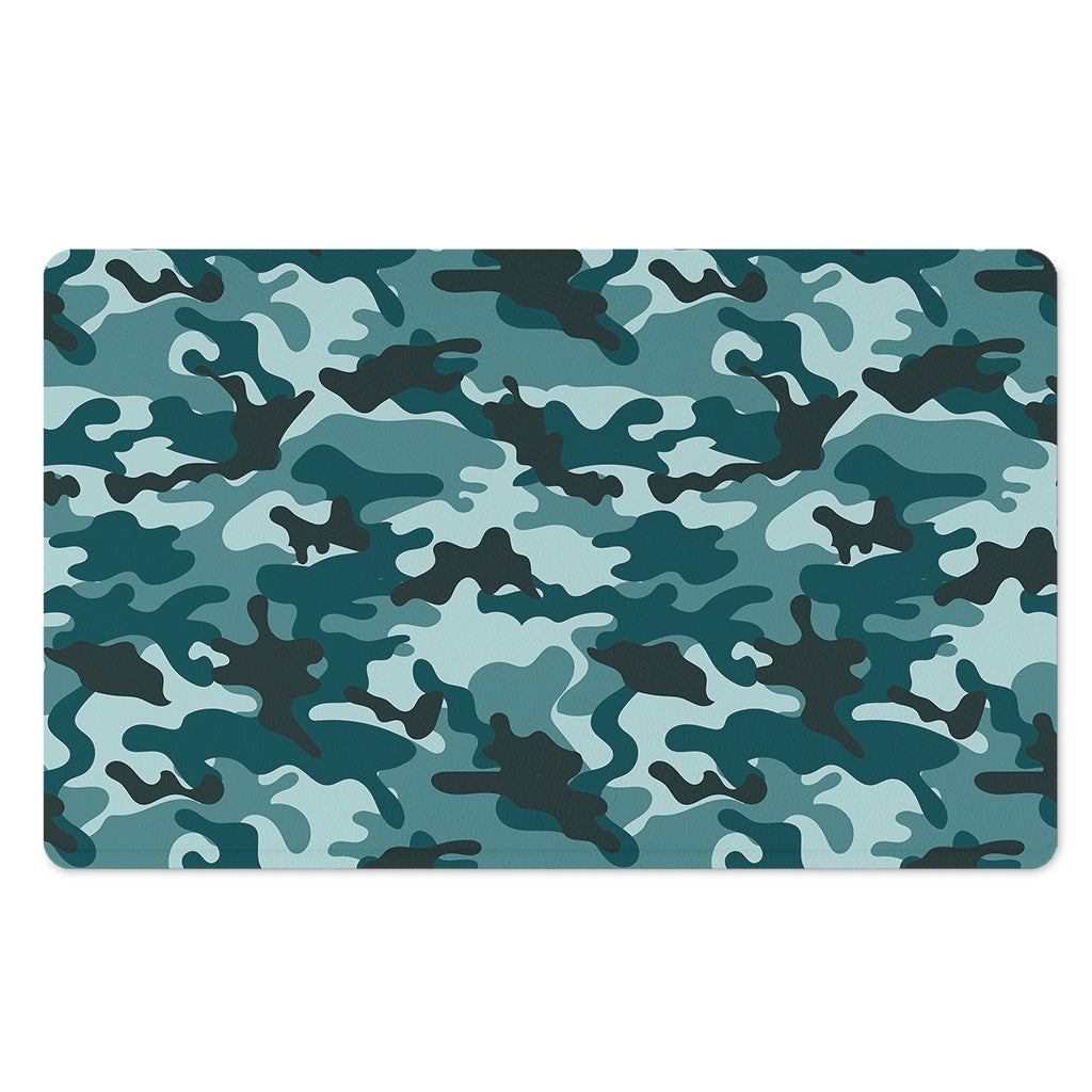 Forest Green Camouflage Print Polyester Doormat