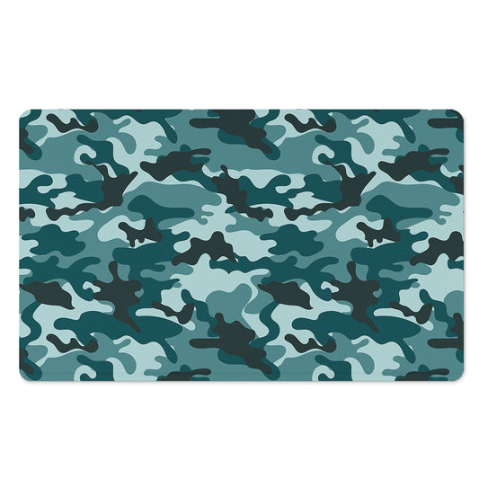 Forest Green Camouflage Print Polyester Doormat
