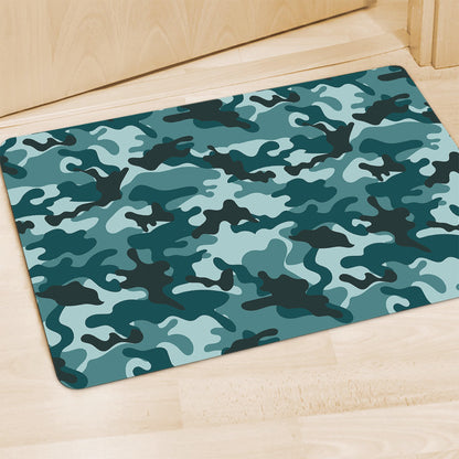 Forest Green Camouflage Print Polyester Doormat