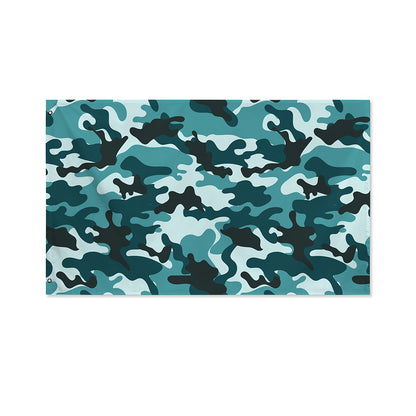 Forest Green Camouflage Print Polyester Flag