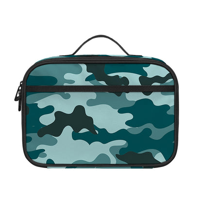 Forest Green Camouflage Print Portable Lunch Bag