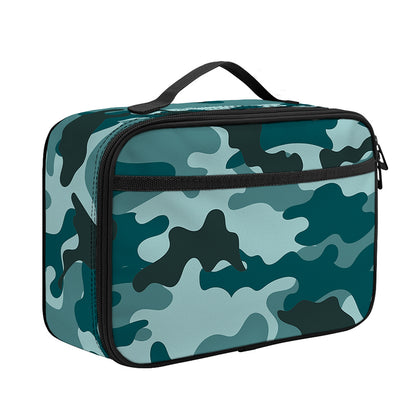 Forest Green Camouflage Print Portable Lunch Bag