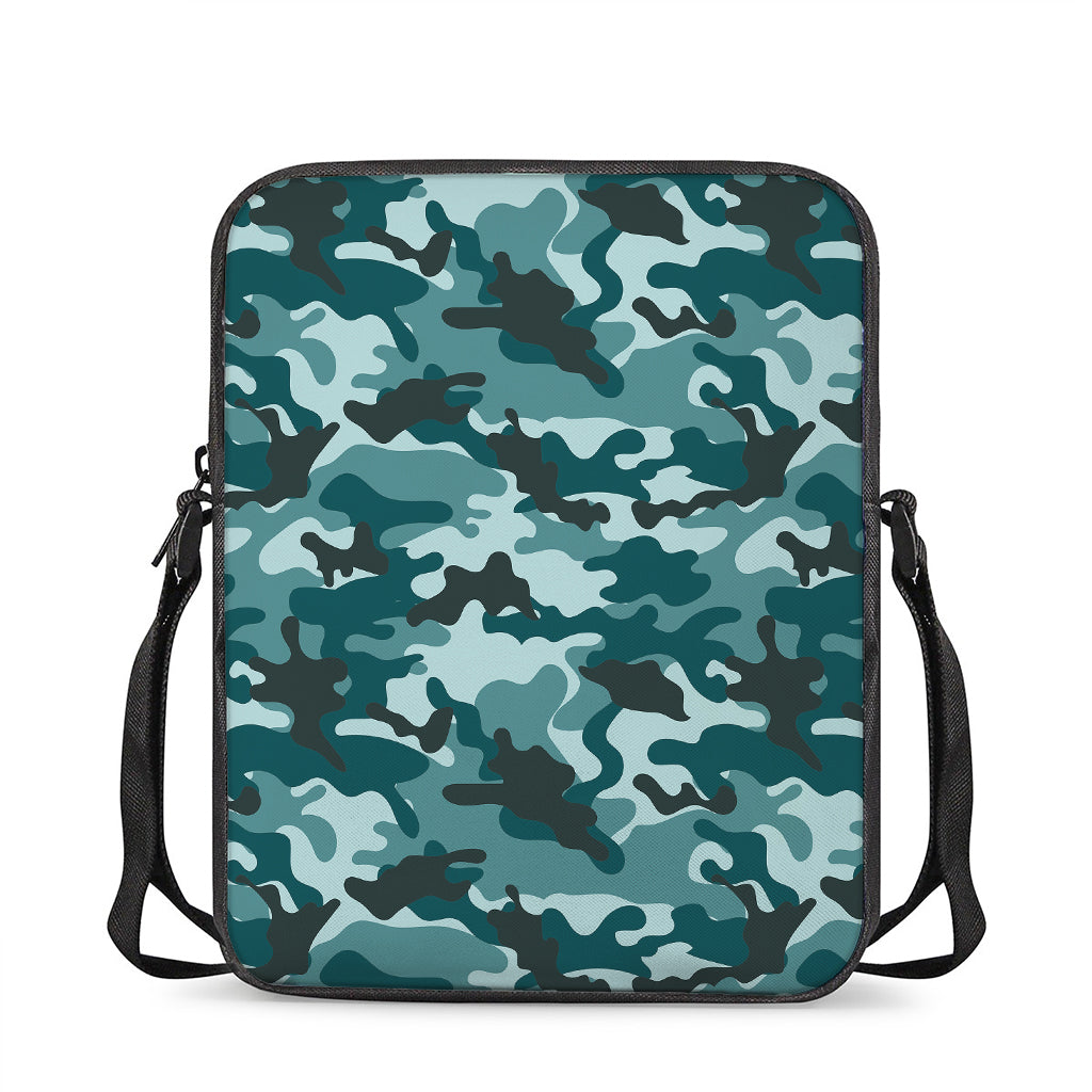 Forest Green Camouflage Print Rectangular Crossbody Bag