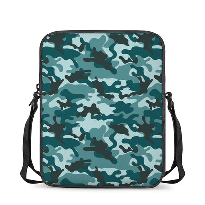 Forest Green Camouflage Print Rectangular Crossbody Bag