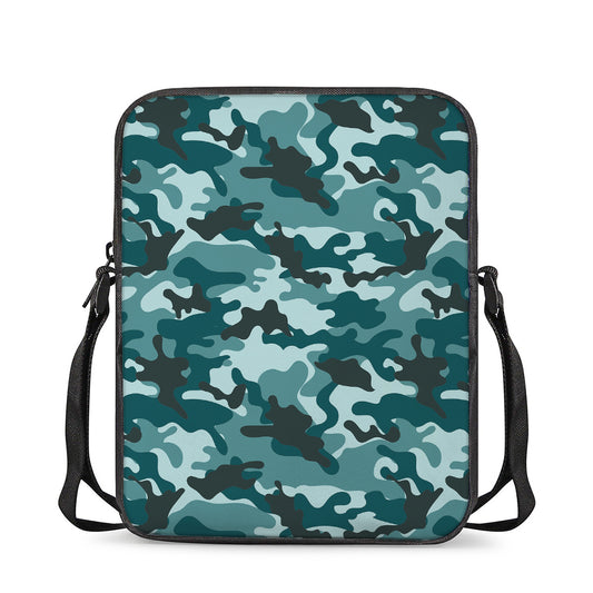 Forest Green Camouflage Print Rectangular Crossbody Bag