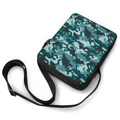 Forest Green Camouflage Print Rectangular Crossbody Bag