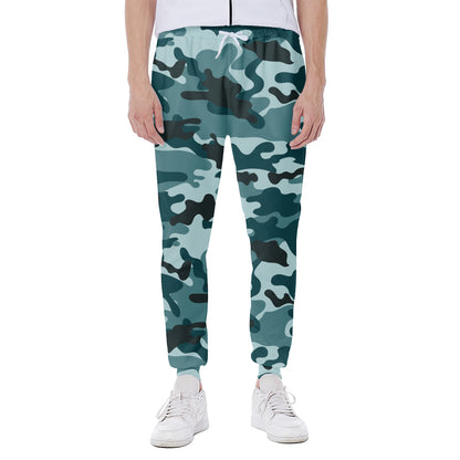 Forest Green Camouflage Print Scuba Joggers