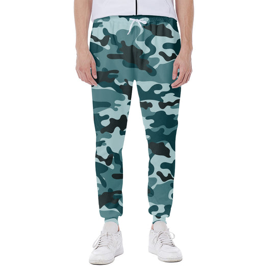 Forest Green Camouflage Print Scuba Joggers