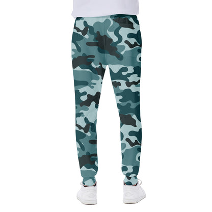 Forest Green Camouflage Print Scuba Joggers