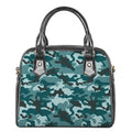 Forest Green Camouflage Print Shoulder Handbag