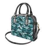 Forest Green Camouflage Print Shoulder Handbag