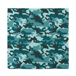 Forest Green Camouflage Print Silk Bandana