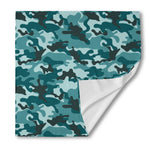 Forest Green Camouflage Print Silk Bandana