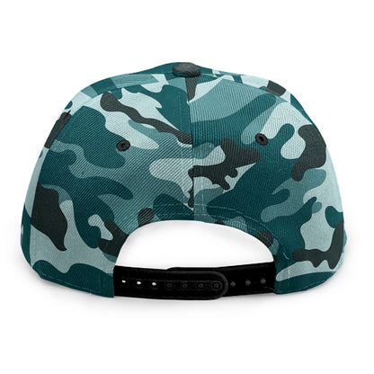 Forest Green Camouflage Print Snapback Cap