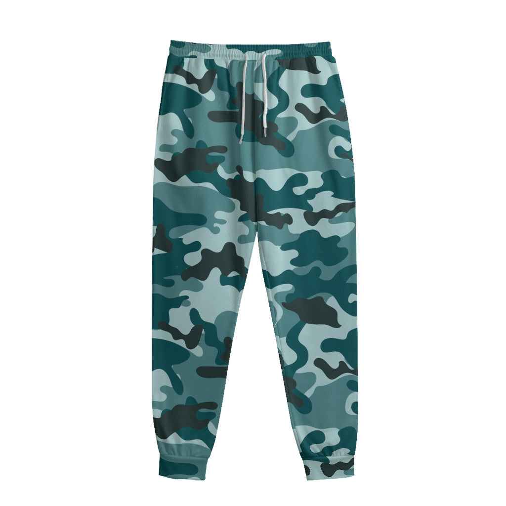 Forest Green Camouflage Print Sweatpants