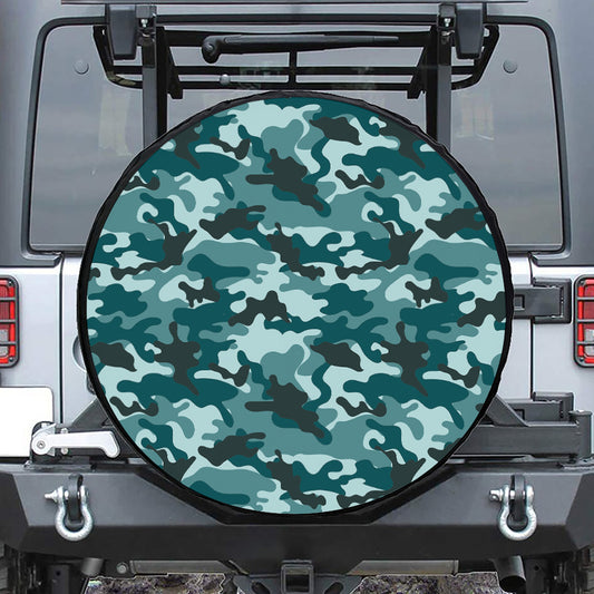 Forest Green Camouflage Print Tire Cover