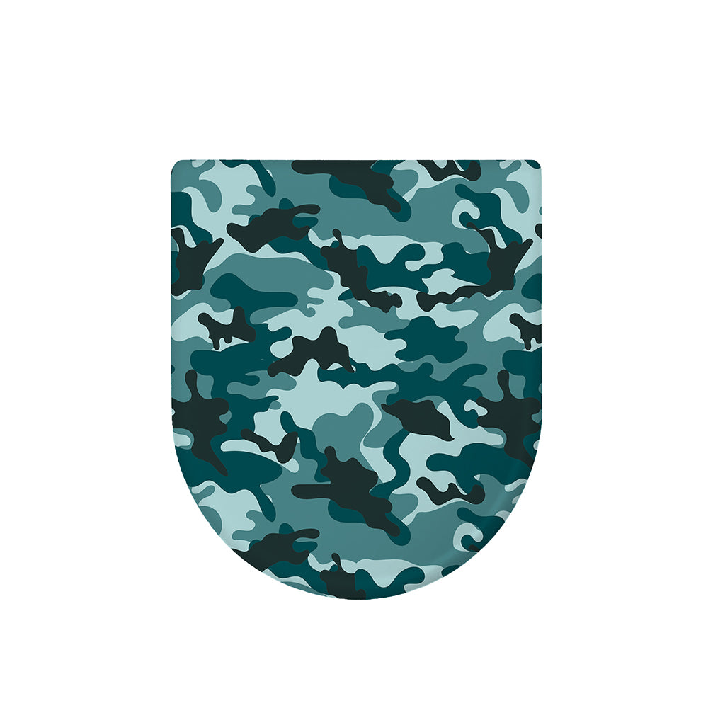 Forest Green Camouflage Print Toilet Lid Cover