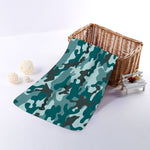 Forest Green Camouflage Print Towel