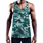 Forest Green Camouflage Print Training Tank Top