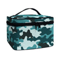 Forest Green Camouflage Print Travel Makeup Bag