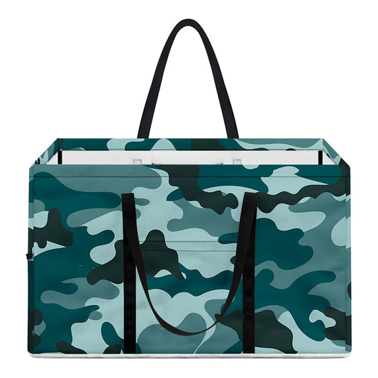 Forest Green Camouflage Print Utility Tote Bag