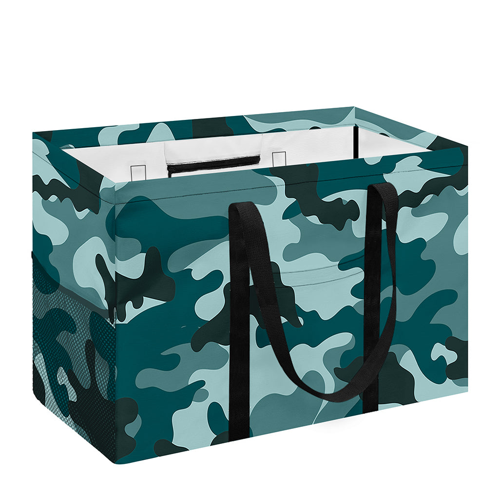 Forest Green Camouflage Print Utility Tote Bag