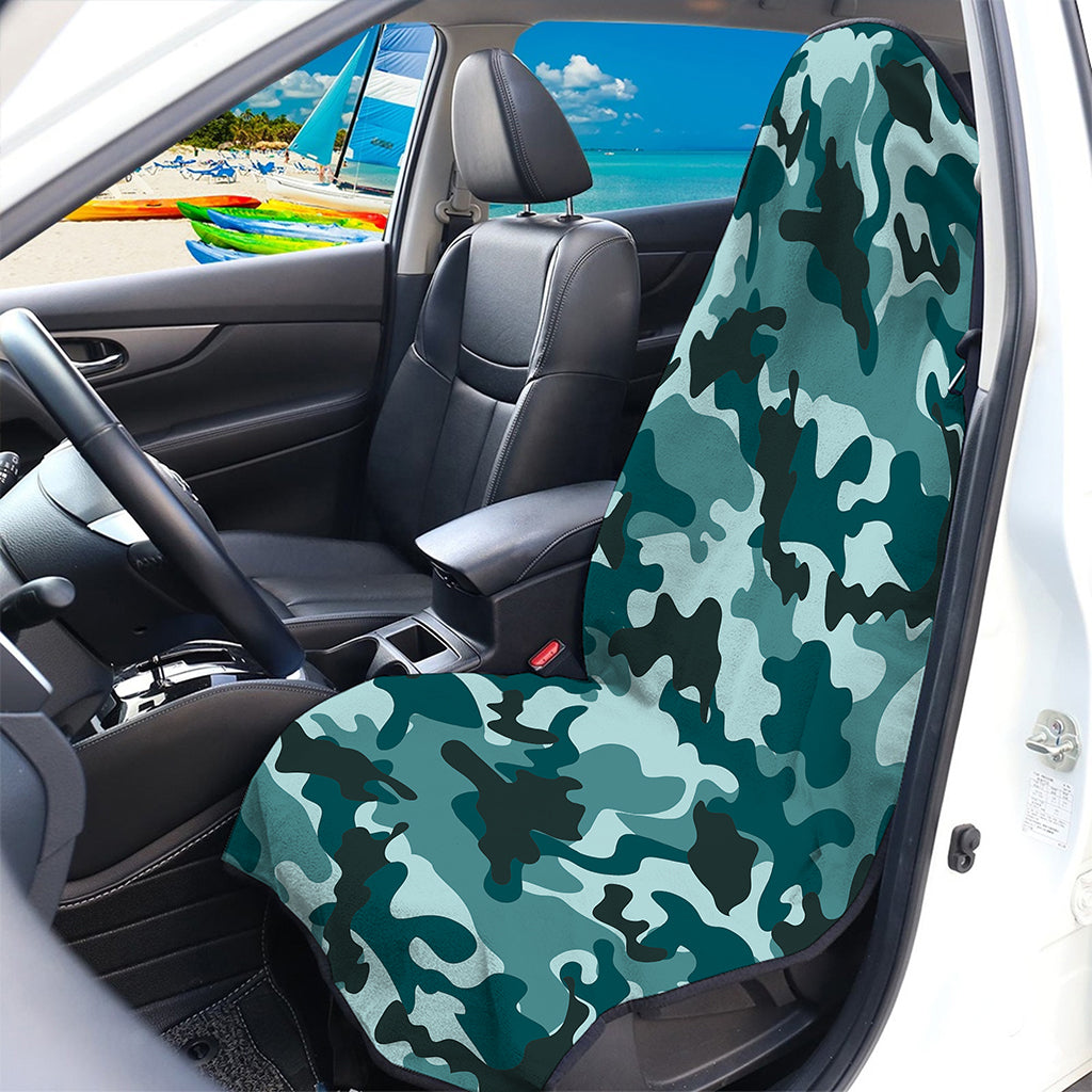 Forest Green Camouflage Print Waterproof Car Seat Cover