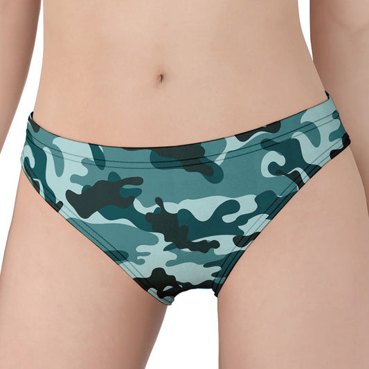 Forest Green Camouflage Print Women's Panties