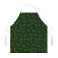 Forest Green Cannabis Leaf Print Adjustable Apron