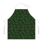 Forest Green Cannabis Leaf Print Adjustable Apron