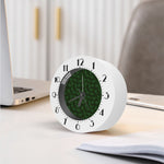Forest Green Cannabis Leaf Print Alarm Clock