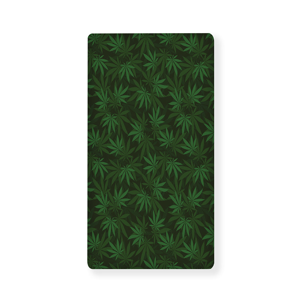 Forest Green Cannabis Leaf Print Baby Crib Sheet